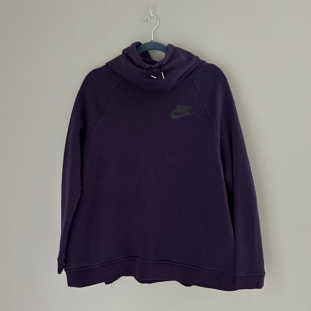 Nike Purple Hoodie XL | Grey Logo | Cozy Athletic Pullover Sweatshirt